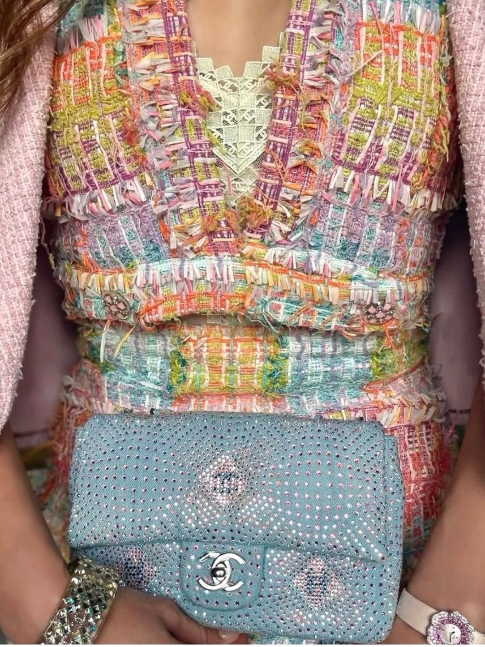 EDWARD ACHOUR PARIS CHANEL TWEED SHIFT MINI DRESS 40